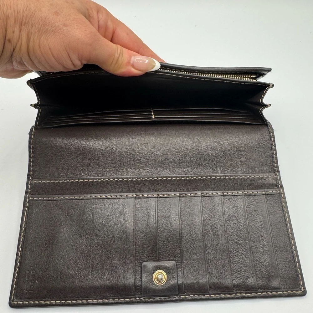 Gucci GG Canvas Continental Wallet Beige Brown Interlocking GG Logo